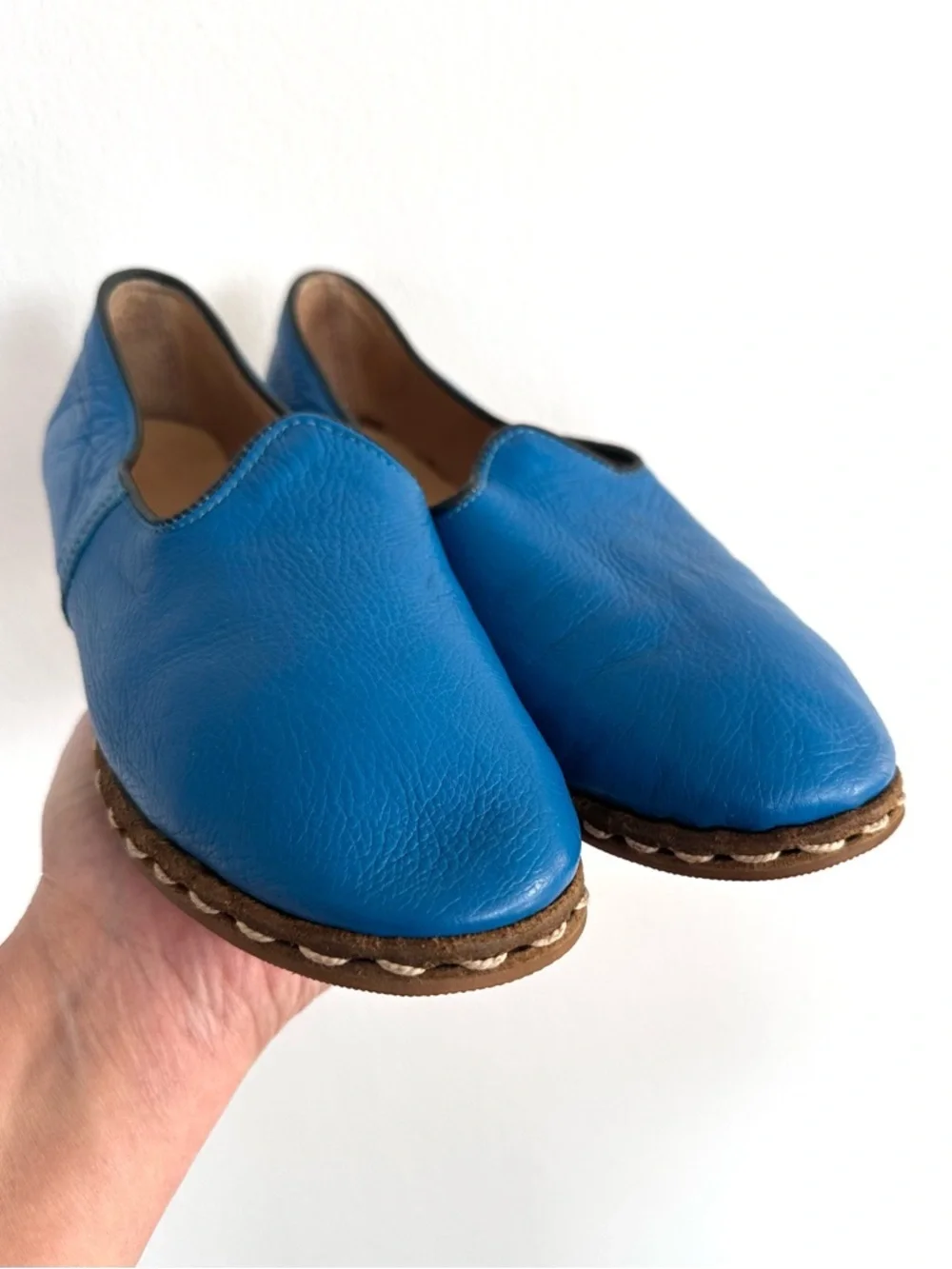 Handmade leather chariq traditional Turkish shoes size 7
